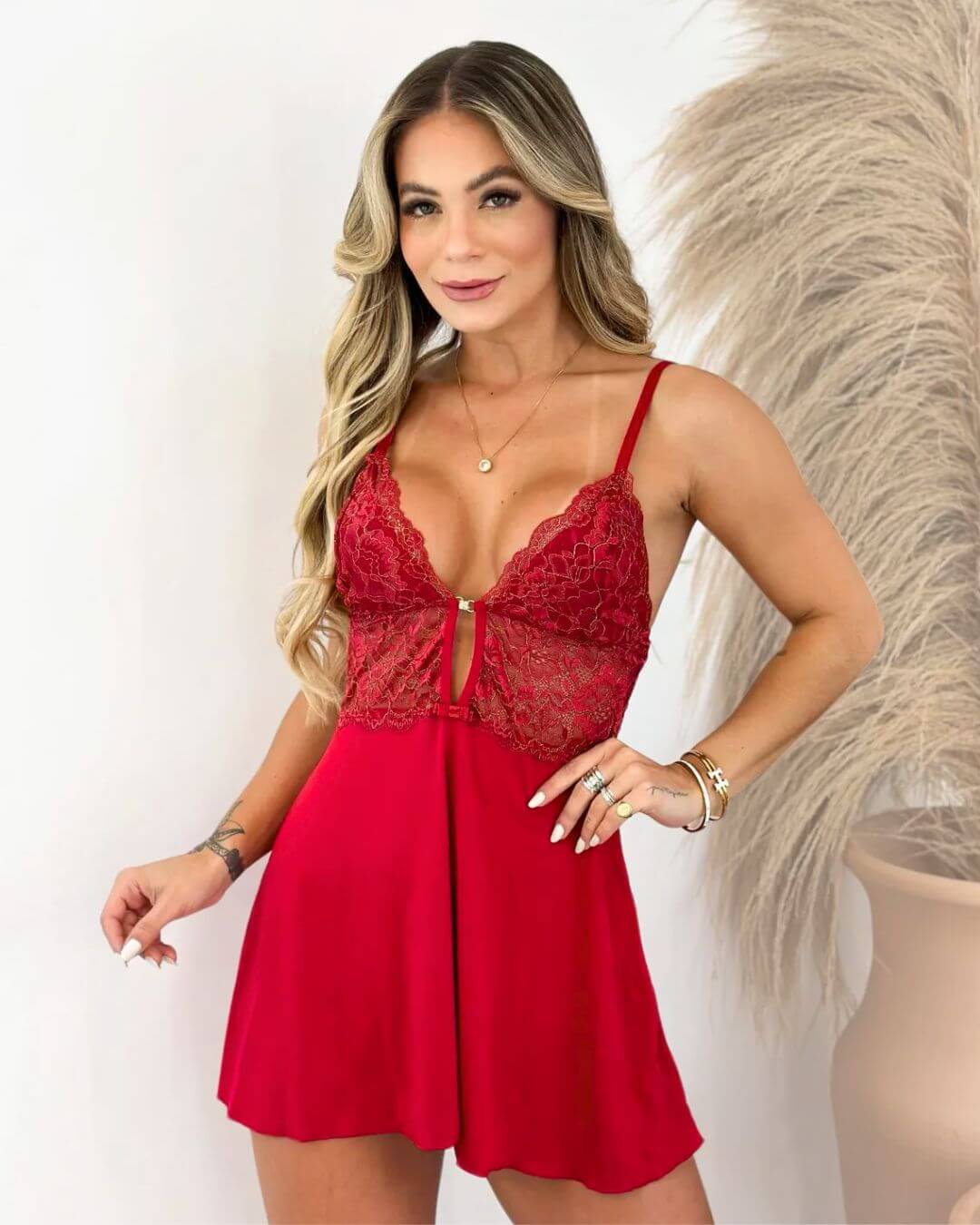 Conjunto Imperial Rouge Camisola e Calcinha