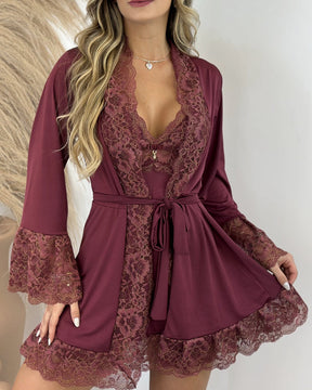 Conjunto Château Margaux - Camisola + Robe e Calcinha