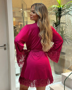 Conjunto Euphoria - Camisola + Robe e Calcinha