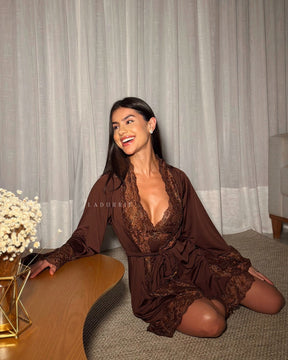 Conjunto Noix Royale - Camisola + Robe e Calcinha