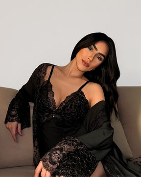 Conjunto Paco Rabanne - Camisola + Robe e Calcinha