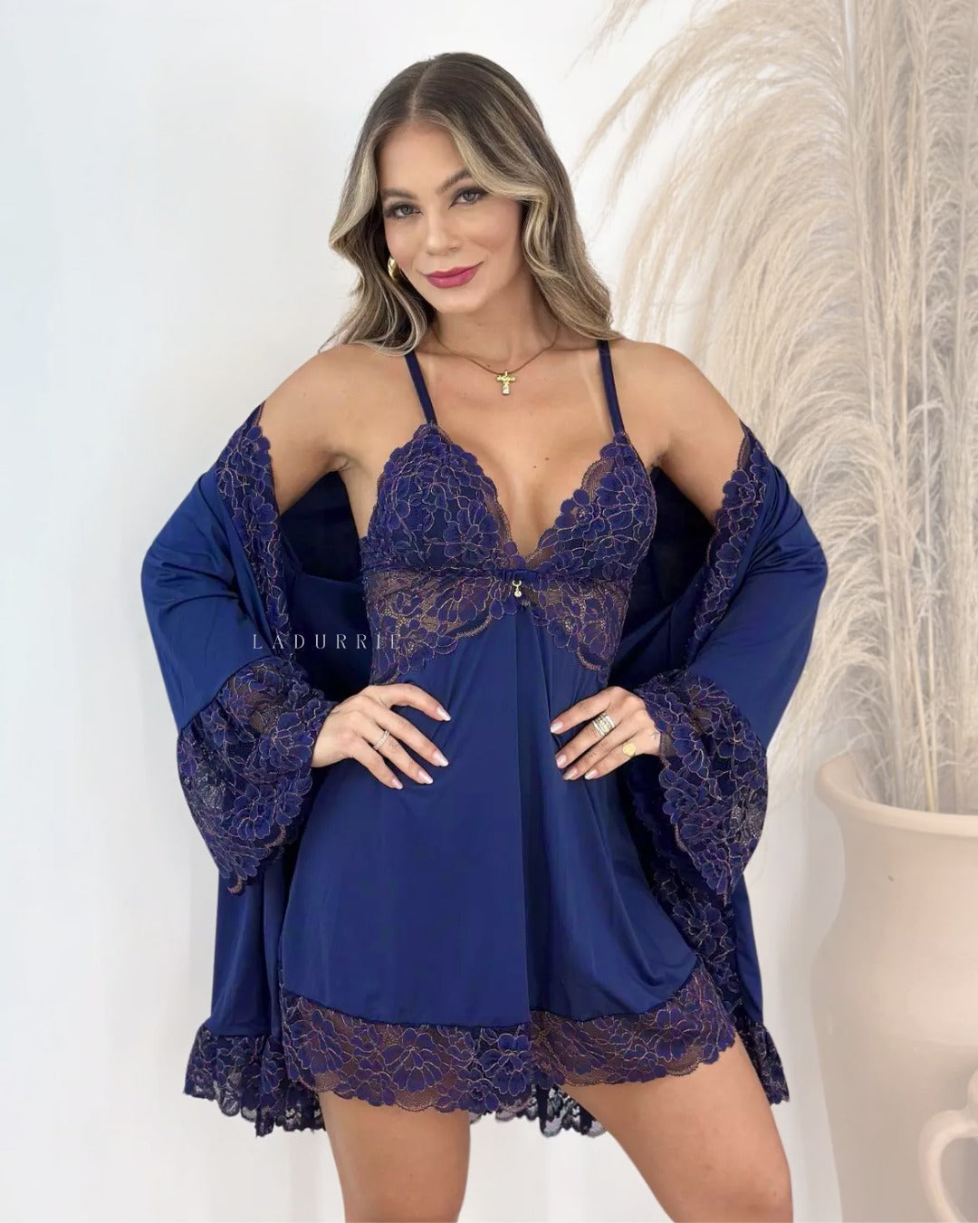 Conjunto Angel Mugler - Camisola + Robe e Calcinha