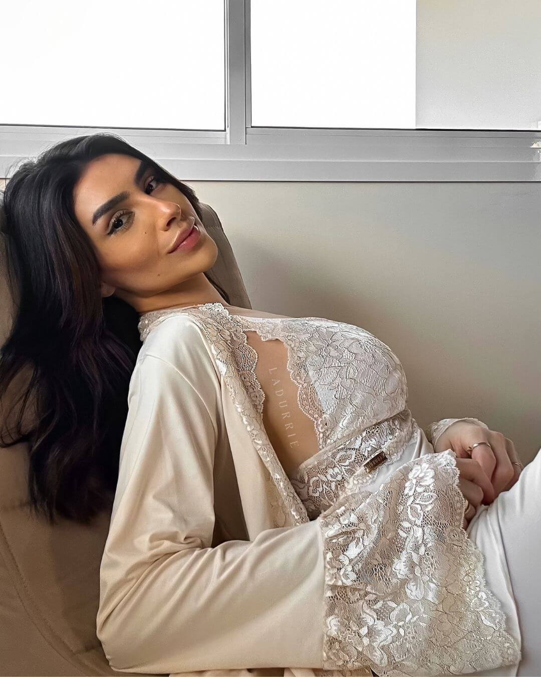 Conjunto Pijama J’adore - Slip Top em Renda & Calça Longa