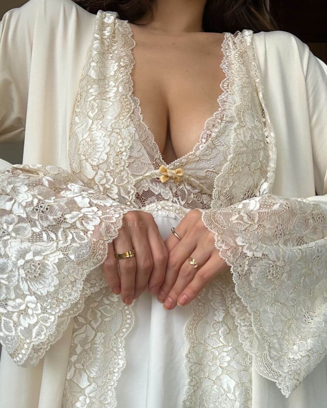 Conjunto Pijama J’adore - Slip Top em Renda & Calça Longa