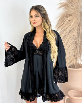 Conjunto Sauvage Dior - Camisola + Robe e Calcinha