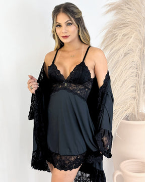 Conjunto Sauvage Dior - Camisola + Robe e Calcinha