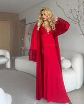 Conjunto Scandal Camisola Longa, Robe e Calcinha