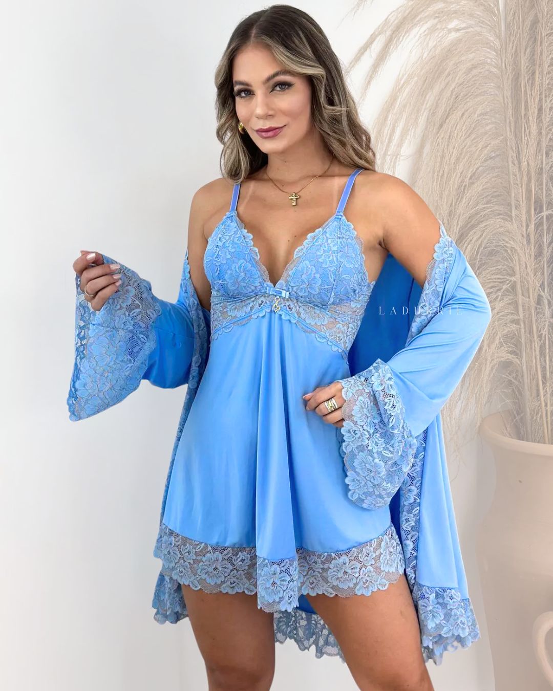 Conjunto Elysees Royale Camisola, Robe e Calcinha