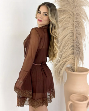 Robe Noix Royale em Tule e Renda