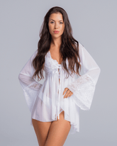 Robe La Rouge em Renda e Tule - Branco